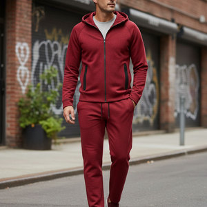 Mens Casual Tracksuit Set <b>Zip</b> <b>Up</b> Hoodie Jogger Pants Streetwear Cotton Tracksuit OEM ODM - Product Image 6