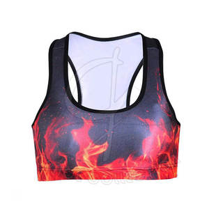 Sujetador deportivo sublimable para mujer, a la moda, 100% poliéster/algodón, para personalizar con el logotipo de tu propia marca. - Product Image 2