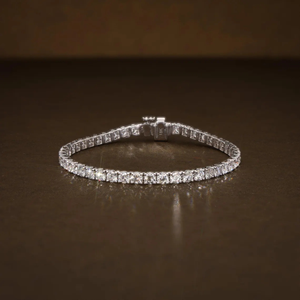 Pulsera de tenis con 15 diamantes redondos brillantes cultivados en laboratorio, certificados por IGI, en oro de 14K, elegante para bodas y fiestas. - Product Image 5