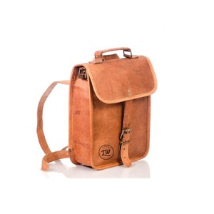 Sac d'affaires imperméable multifonction marron sac à dos pour homme en cuir véritable école à la mode pour le voyage - Product Image 1