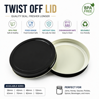 Couvercles métalliques personnalisés à visser pour bocaux Mason, qualité alimentaire, vente en gros, fermeture à vis 38mm-82mm, fabricant OEM