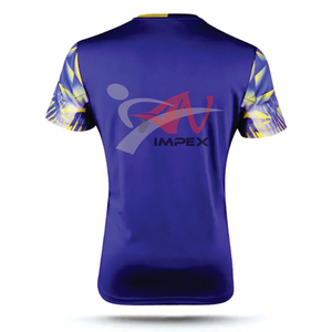 T-shirts de sport pour hommes en coton 100% avec logo personnalisé, maillots de course pour hommes, t-shirts de sport à col contrastant imprimés par sublimation - Product Image 2