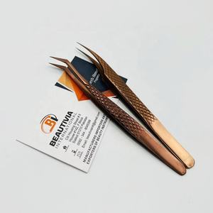 แหนบต่อขนตาสแตนเลสโรสโกลด์ที่ผ่านการทดสอบด้วยมือแหนบสำหรับแยกขนตาที่แข็งแรงพร้อมฉลากส่วนตัว - Product Image 6