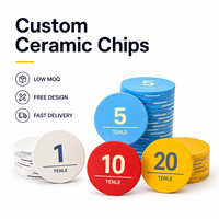 Jetons de poker en céramique personnalisés avec contenu imprimé réglable pour des jeux privés spéciaux et des cadeaux exclusifs pour les membres du club