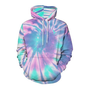 Sweat à capuche tie-dye personnalisé pour homme, séchage rapide, style streetwear, tissu pour l'automne, sweat à capuche basique en coton mélangé - Product Image 1