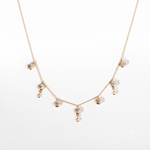 Fine Minimalist Round Lab Grown Diamond Engagement <b>Necklace</b> 10K 14K 18K Solid Gold Bezel Set Diamond Floating Diamond <b>Necklace</b> - Product Image 3