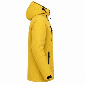 Veste Softshell Imperméable à Capuche Jaune de Haute Qualité pour Hommes, Idéale pour la Randonnée en Montagne, Coupe-Vent, Doublure Polaire, Personnalisable pour Sports d'Hiver - Product Image 3