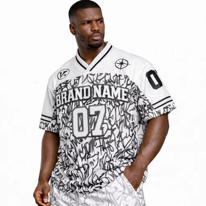 Maillot de football américain personnalisé léger, respirant, à manches courtes, anti-humidité, nouveau design, vêtements de sport en gros - Product Image 1