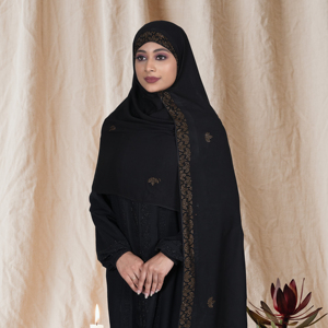 Hiyab de Chifón Premium con Borde de Pedrería, Elegante y Modesto, Velo Islámico Ligero y Transpirable para Uso Diario - Product Image 1