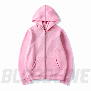 Sudadera con Capucha Negra Unisex Bloodline, Cierre de Cremallera, Corte Regular, Color Sólido, Informal, con Bolsillo Frontal, Transpirable, 100% Algodón, para Invierno - Product Image 4