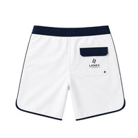 Pantalones Cortos de Playa Personalizados para Hombre, Casuales, Blancos, 100% Algodón, Tejido de Punto, Secado Rápido, Ligeros, Cintura Media, con Cordón Ajustable