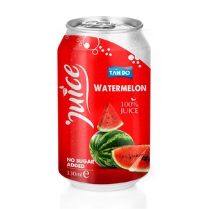 Boisson Tropi Juice 330 ml en canette d'aluminium, faible en gras, 100 % purée de fruits, pastèque, papaye, goyave, fraîchement pressée, 5 Brix, durée de conservation de 24 mois - Product Image 1