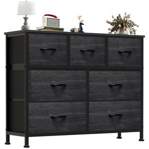 Organizzatore a 7 cassetti in tessuto per camera da letto e soggiorno, mobile contenitore con funzione vetrina - Product Image 1