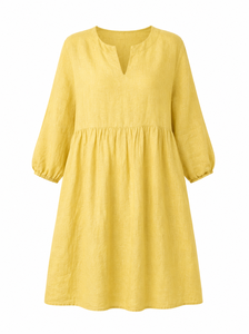 Vestido Midi de Algodón Índigo Hecho a Mano para Mujer, Estilo Bohemio Sencillo y Elegante con Ribetes y Volantes, Ropa Casual de Verano para Proveedores - Product Image 2