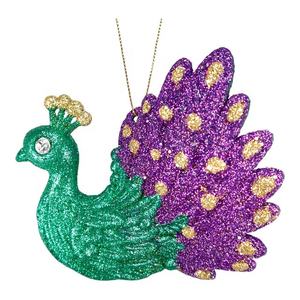 Adorno de Pavo Real Acrílico con Purpurina, Color Verde Azulado, Azul, Champán, Dorado Claro, Rosa Dorado, Negro Iridiscente, para Decoración de Navidad y Año Nuevo - Product Image 1