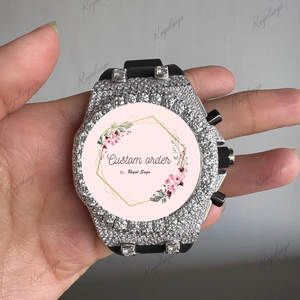 Reloj de Diamantes Moissanite VVS Personalizado para Hombre, Reloj de Lujo con Movimiento Automático, Correa de Goma, Estilo Hip Hop - Product Image 2