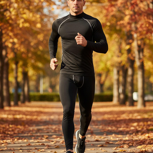 Conjuntos Deportivos de Compresión para Hombre, Ajustados, con Logotipo Personalizado, Leggings y Camisetas para Ejercicio, Venta al Por Mayor - Product Image 5