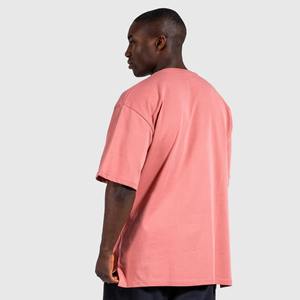 Custom Men Oversized Pink T Shirt 100% Cotton Heavyweight Streetwear Blank Tee Casual OEM Supplier Puff Print - Product Image 5