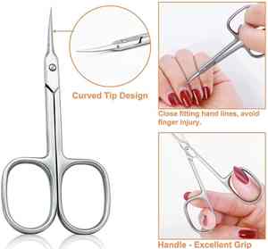 Ciseaux à ongles en acier inoxydable pour droitiers, lame droite, pointe acérée, manche rond, outil de manucure durable pour adultes, soin des cuticules - Product Image 5