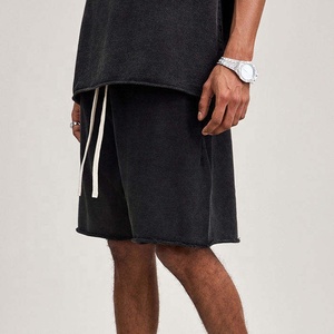 Shorts décontractés pour hommes en tissu Oxford noir uni 100% coton, design OEM de haute qualité, imperméables et respirants, 140 g/m², 2 poches, fermeture éclair - Product Image 4