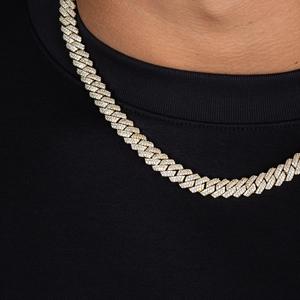 12MM <b>Iced</b> <b>Out</b> Cuban Link <b>Chain</b> Necklace VVS Zircon 14K Gold Plated Hip Hop Jewelry for Men Wedding Anniversary - Product Image 2