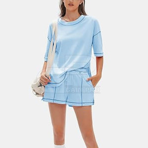 Ensemble short d'été confortable pour femme 2026 – Tenue d'été deux pièces avec haut élégant et short facile à porter - Product Image 4