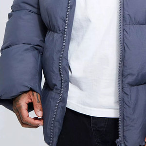 Veste d'hiver matelassée imperméable pour homme grande taille, col montant, logo frontal, vente directe d'usine - Product Image 5