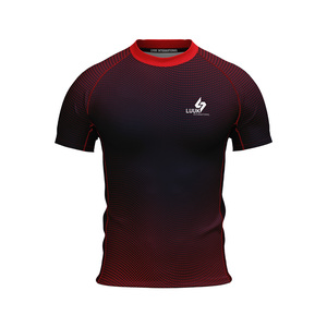 Camiseta Personalizada de Manga Corta para Hombre, Cuello Redondo, Diseño de Rayo Azul sobre Negro, Impresión por Sublimación, para Toda Temporada - Product Image 4