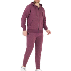 Men's 100% Cotton Winter Sportswear Set Eco-friendly Hooded Two-Pieces Tracksuit Breathable Solid Color Anti-Bacterial - Product Image 1