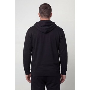 Men's Black <b>Zip</b>-Up Hoodie Regular Fit Polyester/Cotton Fleece Solid Front Pocket Casual Breathable <b>Sweatshirt</b> Winter Wear - Product Image 2