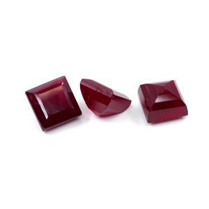 Rubis naturels de Bangkok, carrés calibrés de 13 mm, pierres précieuses de rubis naturelles facettées pour la fabrication de bijoux, prêtes à l'emploi - Product Image 1