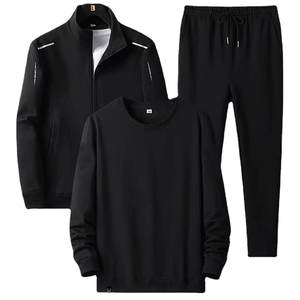 Conjunto Deportivo de Tres Piezas para Hombre, Sudadera con Capucha, Chaqueta y Pantalones Deportivos Casuales para Adultos, Ropa Deportiva Masculina de Otoño, Se Acepta Logotipo Personalizado - Product Image 1