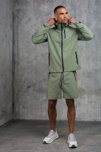 Conjunto de Chaqueta Cortavientos Ligera con Capucha y Pantalones Cortos para Hombre, Ropa Deportiva Informal para Actividades al Aire Libre, Ropa Deportiva para Correr - Product Image 6