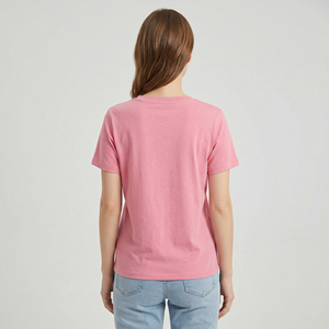 Custom V-Neck T-Shirt Women 100% Cotton Summer Tee Shirts Lightweight Short Sleeve <b>Tshirt</b> Streetwear Cotton V-Neck Tee Women's - Product Image 2