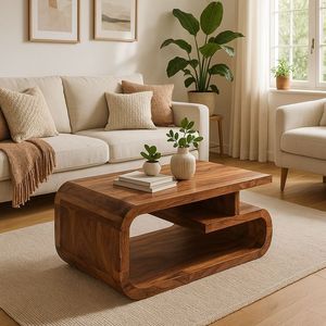 Table basse en teck, style minimaliste rétro, meubles de salon, fournisseur indonésien - Product Image 1