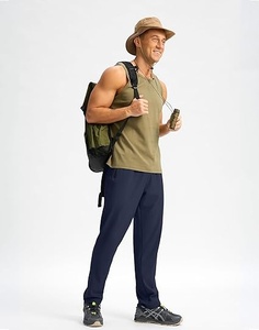 Pantalon en jean plissé décontracté pour homme 100 % coton, coupe droite, taille mi-haute, braguette zippée, idéal pour le bureau ou les occasions professionnelles - Product Image 3