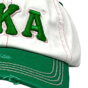 AKA White Green Hat Embroidered Letter Baseball <b>Cap</b> Two Tone Adjustable Cotton Headwear Casual Fashion <b>Vintage</b> Style <b>Cap</b> for Men - Product Image 6