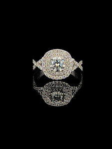 Bague de Mariage en Or Blanc 14 carats avec Diamant Naturel Central de 1 Carat Certifié IGI et Diamants Latéraux de 0,98 carat, Monture Torsadée – Vente en Gros - Product Image 3