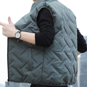 OEM Custom Men Plus Size Winter Quilted <b>Jacket</b> Waterproof Windbreaker Zipper Hoodie Embroidered Casual Snow Wear puffer hiking - Product Image 4