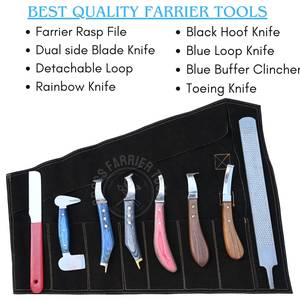 เครื่องมือตัดแต่งกีบม้า ยี่ห้อ Manufacturer รุ่น Farrier Hoof Knife ด้ามจับถอดได้ ใบมีดวงกลมขนาดใหญ่ ปลายทองเหลืองสีรุ้งสองด้าน พร้อมตะไบขัด - Product Image 2