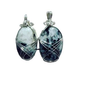 Wholesale Factory Price Necklace with Carved <b>Opal</b> Oval Stone Pendant Natural Gemstone Wire Wrapped Jewelry Healing Crystals - Product Image 3