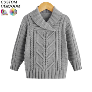 Suéter Clásico de Punto Personalizado para Niños, Transpirable, Ecológico, de Algodón, Tejido a Máquina, Informal, para Invierno, OEM, ODM, Venta al Por Mayor - Product Image 3