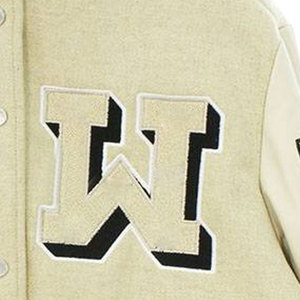 Relaxed Fit Patchwork Letterman Jacket <b>Crafted</b> For Contemporary Fashion Winter Jacket For Casual Styling - Product Image 6