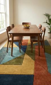 Tapis de luxe en laine tufté à la main, géométrique, antidérapant, à poils moyens, abstrait moderne pour salon, chambre, bureau, hôtel, décoration intérieure - Product Image 2