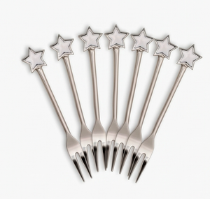 Ensemble d'ustensiles en acier inoxydable avec poignées décoratives inspirées des étoiles pour des présentations de salle à manger élégantes - Product Image 1