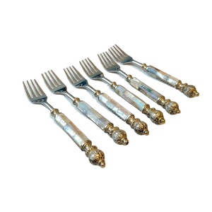 Luxurious Mother Of Pearl <b>Handle</b> Cutlery Set Premium Stainless Steel Forks Elegant Vintage Style Dining Flatware Handcrafted - Product Image 1