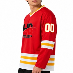 Jersey de Hockey sobre Hielo Personalizado de Manga Larga, Sublimación OEM, Diseño Impreso Personalizado, Tela Premium, Jersey Deportivo de Manga Larga con Ajuste Atlético - Product Image 4