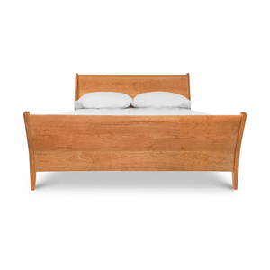 Elegant Curved Wooden Double <b>Bed</b> <b>Frame</b> | Mid-Century Angled Headboard Solid Wood <b>Bed</b> India - Product Image 2
