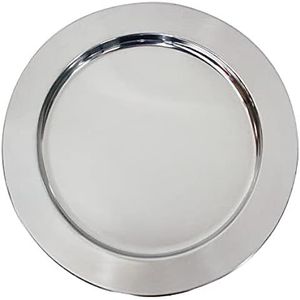 Assiette de Présentation Ronde en Métal Poli, Design Solide, Style Moderne, Compatible Lave-Vaisselle, pour Plats et Assiettes, Présentation Alimentaire, Usage en Restaurant - Product Image 1