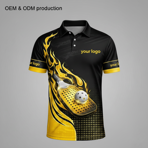 T-shirt de pickleball à manches courtes imprimé par sublimation, protection UV, séchage rapide, respirant, pour sports d'équipe d'été en extérieur, adultes, OEM - Product Image 1